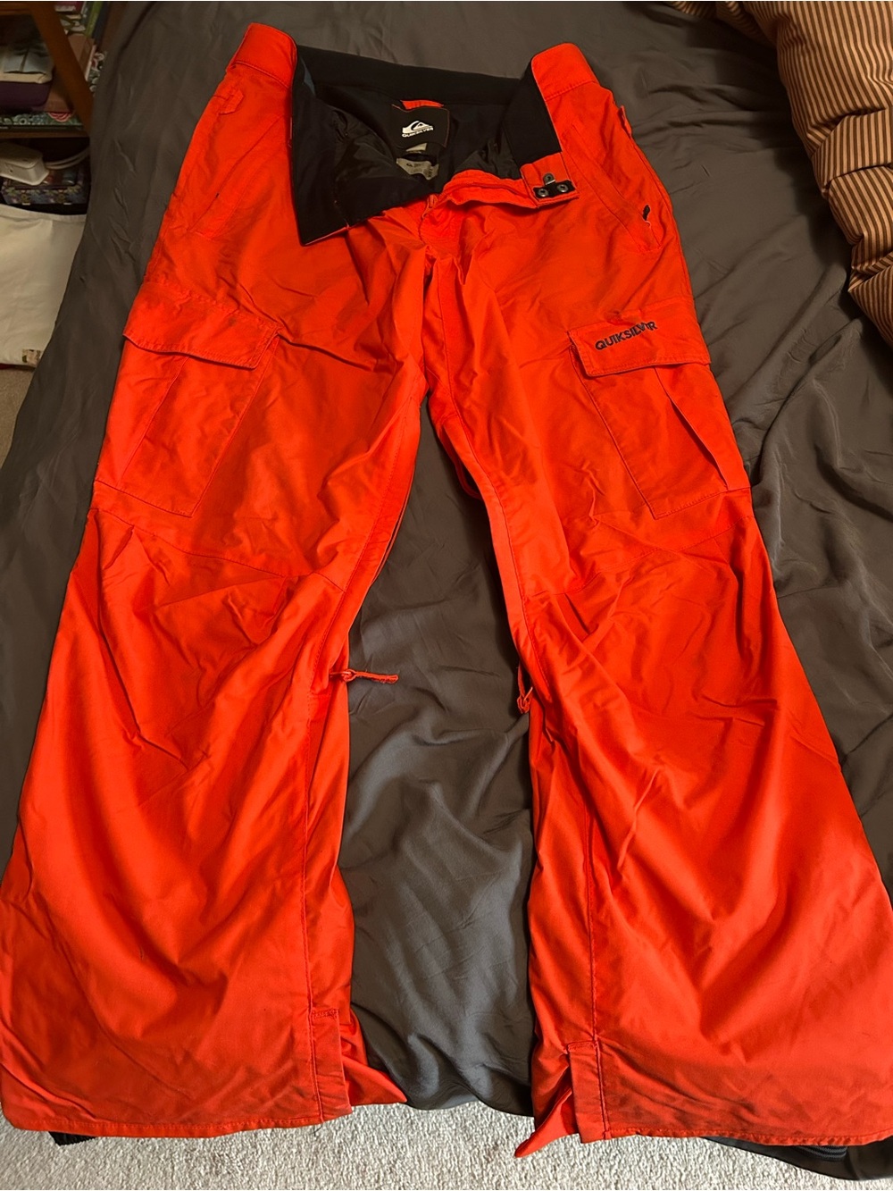 Quiksilver Men’s Bright Orange Cargo Snow Pants